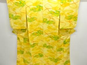 雲に組紐模様小紋着物